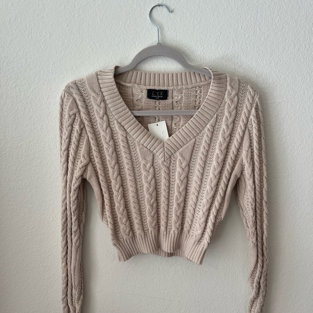 Cream Cable Knit Sweater